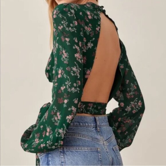 NWOT Reformation Raye Top in Emelia Floral 0 - Picture 5 of 9